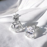 2-8CT Oval Moissanite Earrings for Women Solid 925 Sterling Silver Lab grown Gemstone Screw Back Design Hypoallergenic