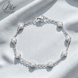 Moissanite Bracelet with 2.4CT D White/Black/Vivid Blue/Green Round Moissanite 925 Silver Plated Gold Women Man Party Gift Daily