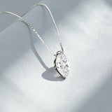 Necklace with 1/2/3CT D Color Marquise Cut Moissanite S925 Plated White Yellow Rose Gold Chain Engagement Daily Gift