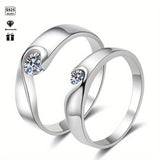 Couple Rings Featuring VVS1 Grade Moissanite crafted with a minimalist design suitable for banquets and engagement occasions