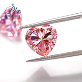 Multicolor Heart Cut Moissanite - Garnet Red Light Purple Sakura Pink Plated Iridescent Gem for Anniversary Jewelry