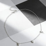 Tri-Pear Necklace with 3CT D Color Pear-shaped Moissanite S925 Plated White Yellow Rose Gold Chain Engagement Chrisrmas Daily