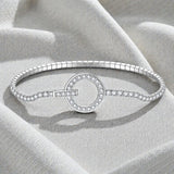 Moissanite Round Cut Multi Style Lock Design Bracelet Premium Radiant Jewelry Versatile Lock Trendy Bracelet Popular Gift Idea