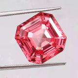 0.9-6.5ct Asscher Shape Lab-Grown Padparadscha Loose Stones - Excellent DIY Jewelry Raw Materials