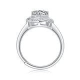 Round Cut 1CT Love Flower Bud Shape Adjustable Moissanite Ring