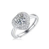 Round Cut 1CT Love Flower Bud Shape Adjustable Moissanite Ring