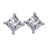 Princess Square Solitaire Stud Earrings Women Only Gifts For Festivals And Anniversaries