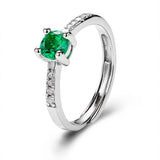 0.5 CT Round Emerald Pavé Band Ring