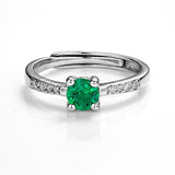 0.5 CT Round Emerald Pavé Band Ring