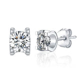 U Shape Inset Moissanite Stud Earrings Women Only Gifts For Festivals And Anniversaries