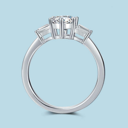 Three-Stone Round Moissanite Ring