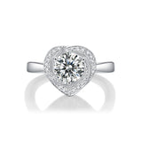 Round Cut 1CT Love Flower Bud Shape Adjustable Moissanite Ring