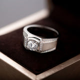 Round Moissanite S925 Sterling Silver Ring for Men Only Gifts For Festivals And Anniversaries