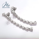 Moissanite Teardrop Long Dangle Earrings