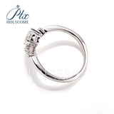 Curved Band Pear-Cut Moissanite Engagement Ring