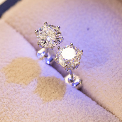 Classic 6 Prong Setting Moissanite Stud Earrings