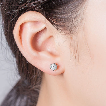 Classic 6 Prong Setting Moissanite Stud Earrings