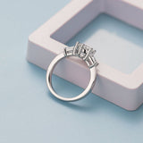 Three-Stone Round Moissanite Ring Women Only Gifts For Festivals And Anniversaries