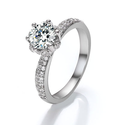 6-Prong Round Moissanite Petal Ring
