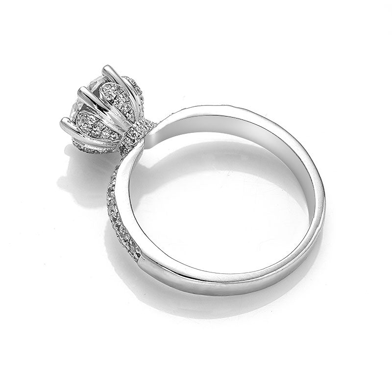 6-Prong Round Moissanite Petal Ring