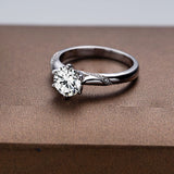 6 Prong Round Moissanite Twisted Pavé Ring