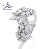 Pear Cut And Marquise Cut Moissanite Leaf Ring