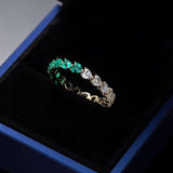 Green And White With Heart-shaped Ring
