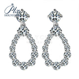 Multi-Moissanite Pear-Shaped Dangle Earrings