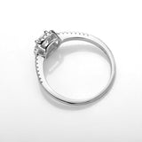 Square Shape with Round Cut Moissanite Halo Half-Eternity Ring Women Only Gifts For Festivals And Anniversaries