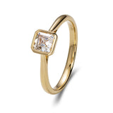 Ascher Cut Bezel Moissanite Engagement Ring Women Only Gifts For Festivals And Anniversaries