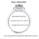 Lustrous Emerald Cut Moissanite Halo Pavé-Accented Ring