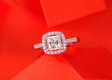 Princess Cut 1CT Halo Moissanite Ring