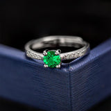 0.5 CT Round Emerald Pavé Band Ring