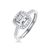 Princess Cut 1CT Halo Moissanite Ring