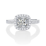 Princess Cut 1CT Halo Moissanite Ring