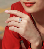 Princess Cut 1CT Halo Moissanite Ring